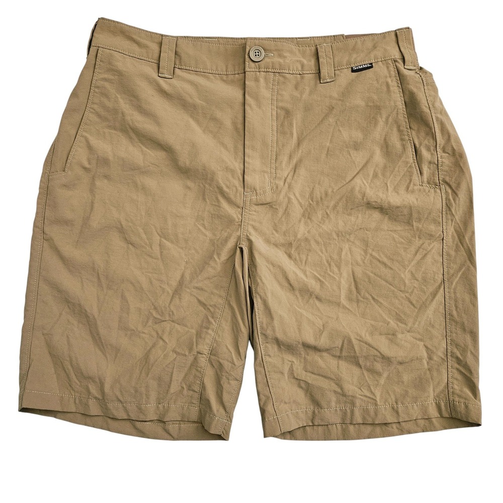 Simms (Mens 32) Brown Nylon Outdoor Fishing Hiking Shorts‎ Quick Dry 8.5" Inseam